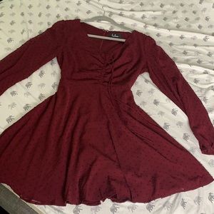 Lulu’s Red Long-Sleeve Homecoming Dress